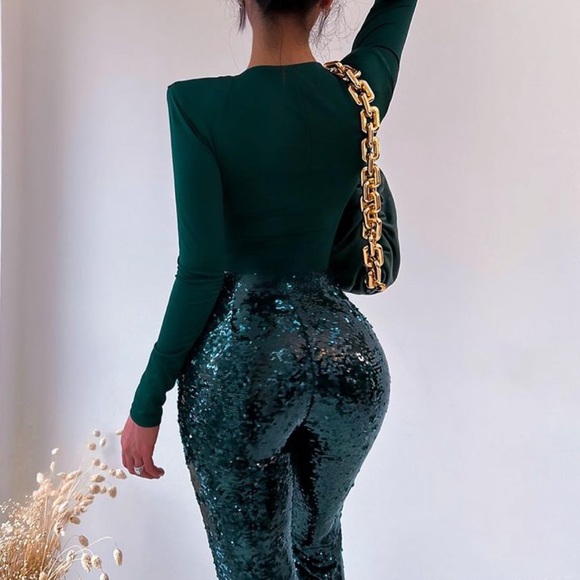 NWT Zara Flared Sequin Pants - Picture 6 of 16